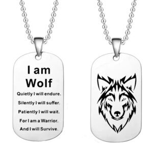 “I Am Wolf…” Silver Necklace New in Packaging